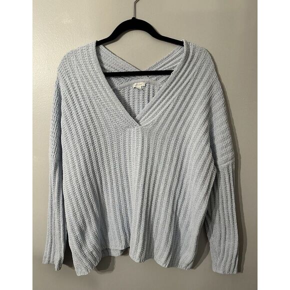 J.‎ Jill Women's Plus Chenille Knit V-Neck Sweater Size 1X Gray Soft - Picture 1 of 8